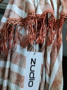 Striped Fringe Shawl