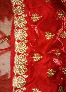 Red &amp; Gold Embellished Blouse