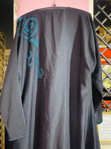 Elegant Black Abaya with Stone Work