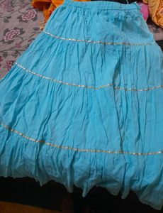 Blue Tiered Skirt