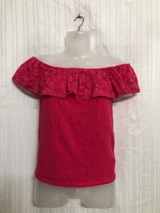 Piaza Itslia Pink Off Shoulder Top