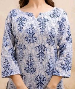 V-neck Short Printed Kurti