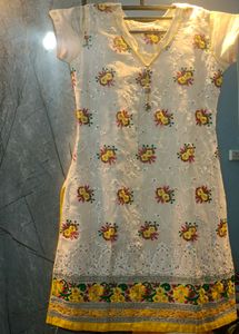 Chandesari Cotton Embroidery Work Short Kurta