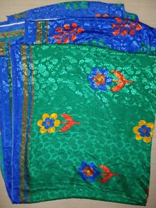 Floral Green & Blue Fabric