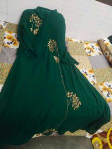 Emerald Green Embroidered Dress