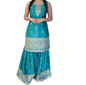 Embroidered Sharara Salwar Suit