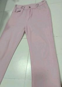 Pink Wide Leg Jeans