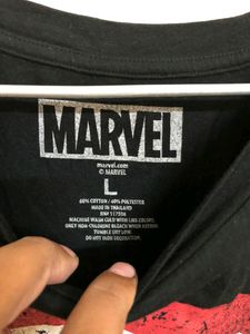 Marvel Black Cotton T Shirt
