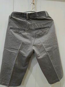 Grey Solid Bermuda Shorts For Boys
