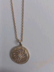 Gold Tone Medallion Necklace
