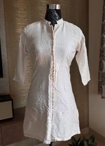 Pure Raw Silk Off White Kurta
