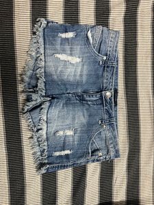 Ripped Denim Shorts