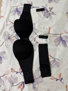 Strapless Padded Black Bra