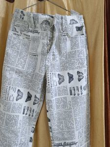 jeans Zara Newspaper Print
