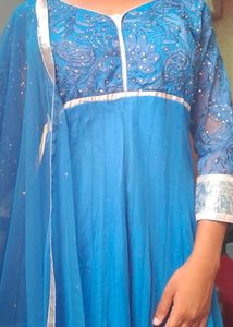 Elegant Blue Anarkali Suit