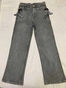 Gray Wide Leg Jeans