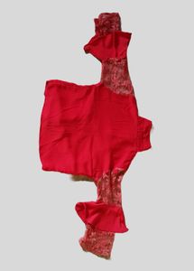 Stunning Satin Red Crop Top