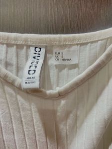 H&amp;M Ribbed White Tank Top