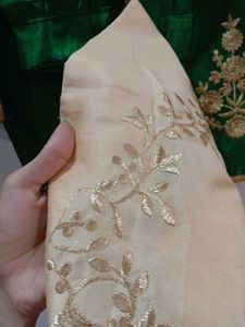 Green Unstitched Lehanga Choli