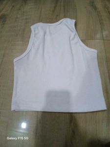 White Ribbed Tank Top