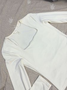 H&amp;M Elegant White Long Sleeve Top
