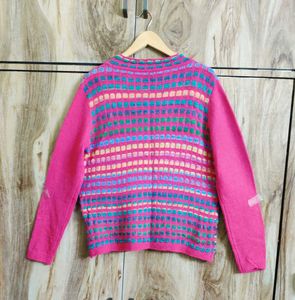 Colorful Knit Pullover Sweater size-40