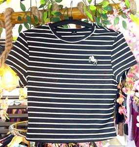 Striped Tee with Horse