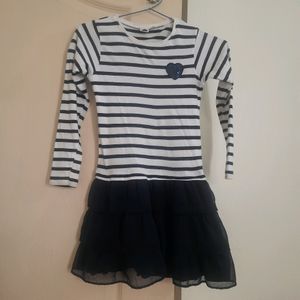 Smart Navy Blue Full Sleeves Dress for Kids from D