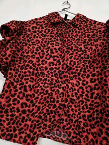 Red Tiger Print Top For Women