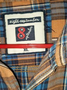 Shirt -oranage &amp;Blue Combination