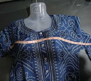 Blue Bandhani Cotton Kurti 💙