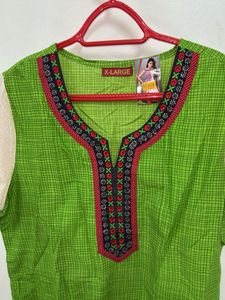 Green Embroidered Kurti