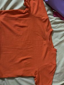 Ribbed Orange T-Shirt