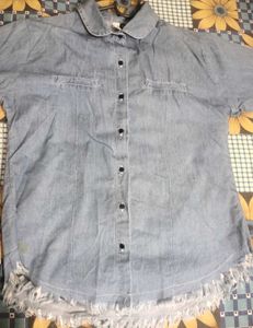 Denim Fringed Shirt