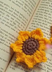 Sunflower Crochet Hair Clips