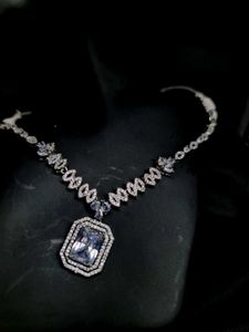 Amarican Daimond, Rectangular Stone Necklace