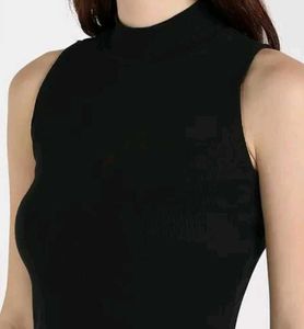 Sleeveless Black Mock Neck Top