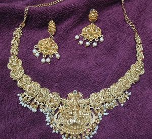 2 South Indian Temple Jewellery With Pearl Work