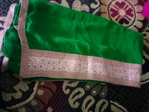 Green Saree with Decorative Border