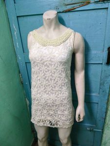Beded Collar And Embroidery Dress