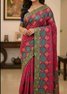 Heavy Wedding Embroidery and sequence work saree