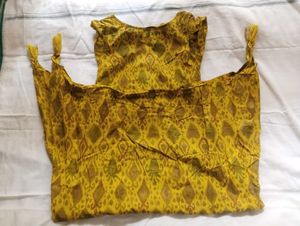 Yellow Print Kurta