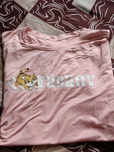 Oversized Pink Aurora Tiger Graphic Tee