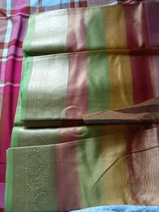 New Saree Witg Green Pattu Boarder