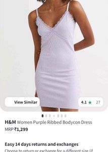 Lilac Ribbed Mini Dress