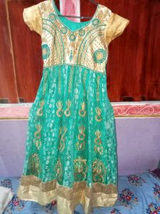 Green Gown Can Be Suit In Small Festival