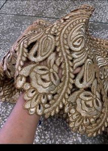 Gold Embroidered Fabric Lace