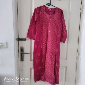 Pink Printed Kurta