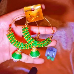 Green Jhumka Bali
