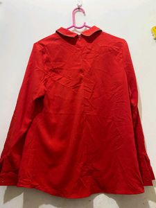 Red Peter Pan Collar Blouse 38-39